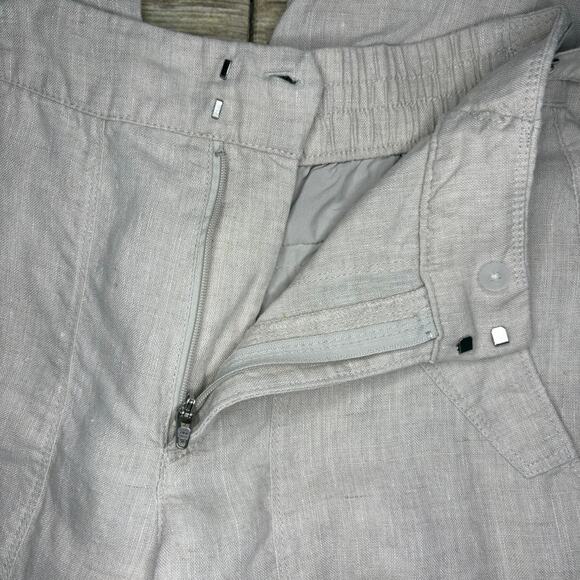 Athleta 100% Linen Woven Tan Relaxed Straight Leg Beachy Trousers Womens Sz 4 - Picture 7 of 10